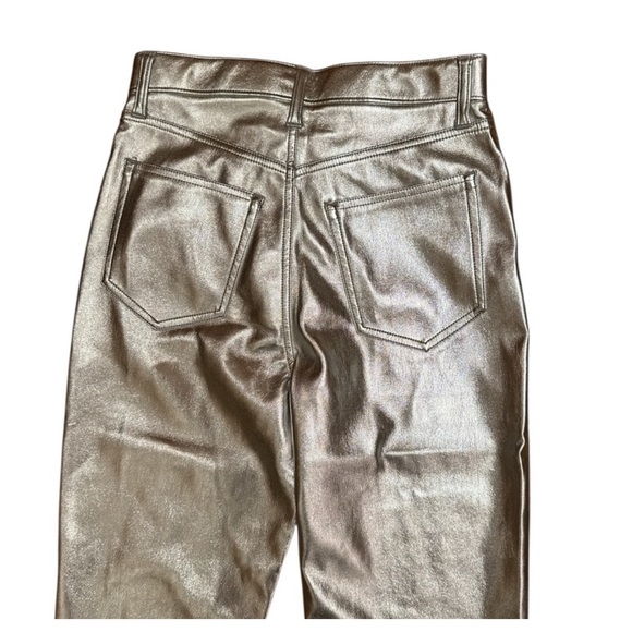 Abercrombie and Fitch Silver Metallic High-Rise 90’s Straight Pants - Picture 7 of 12